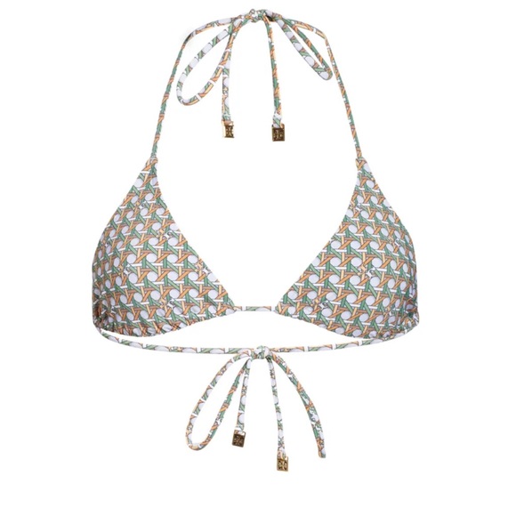 NWOT Tory Burch Basket Weave Print String Bikini Top - Picture 9 of 15